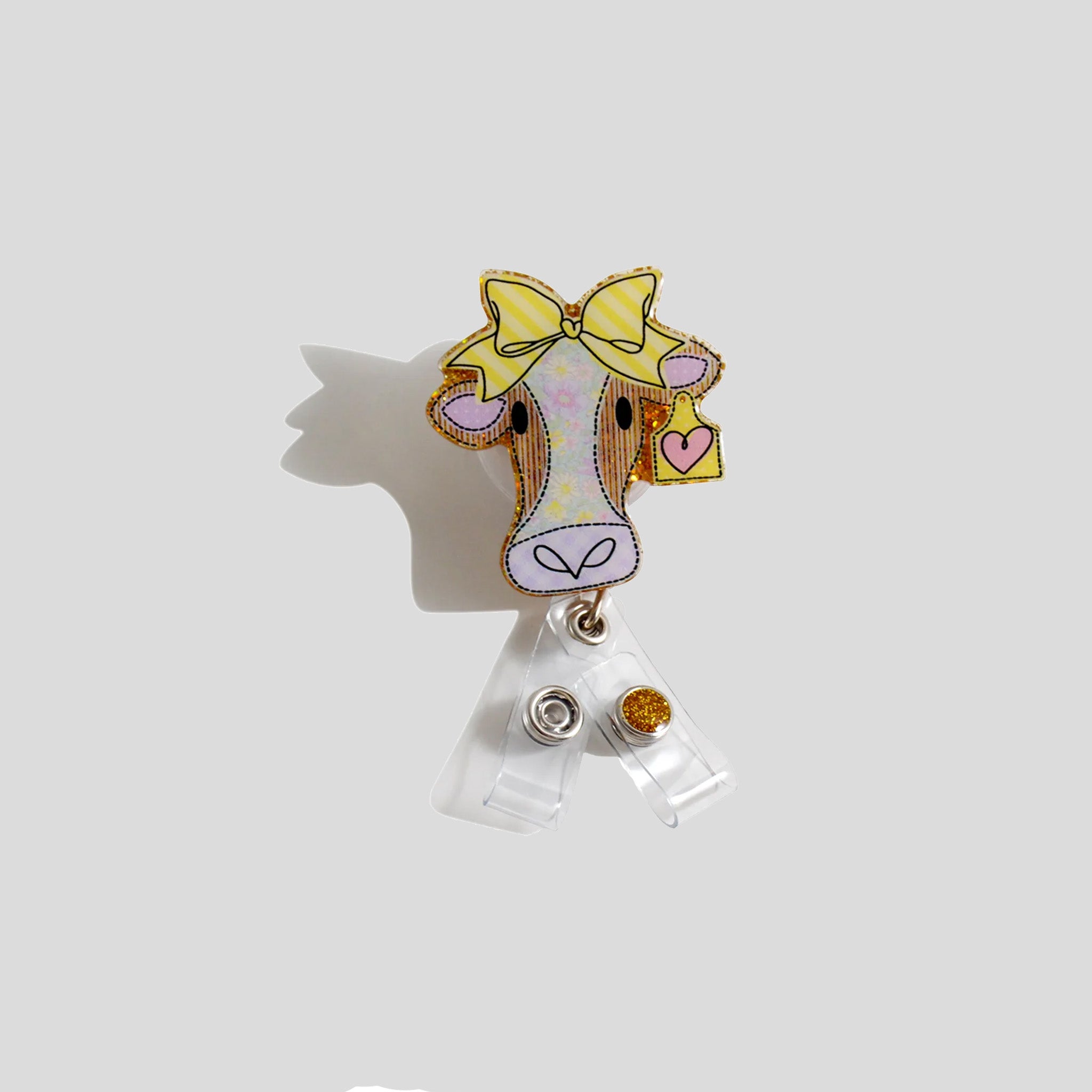 Glitterific Cow Badge Holder
