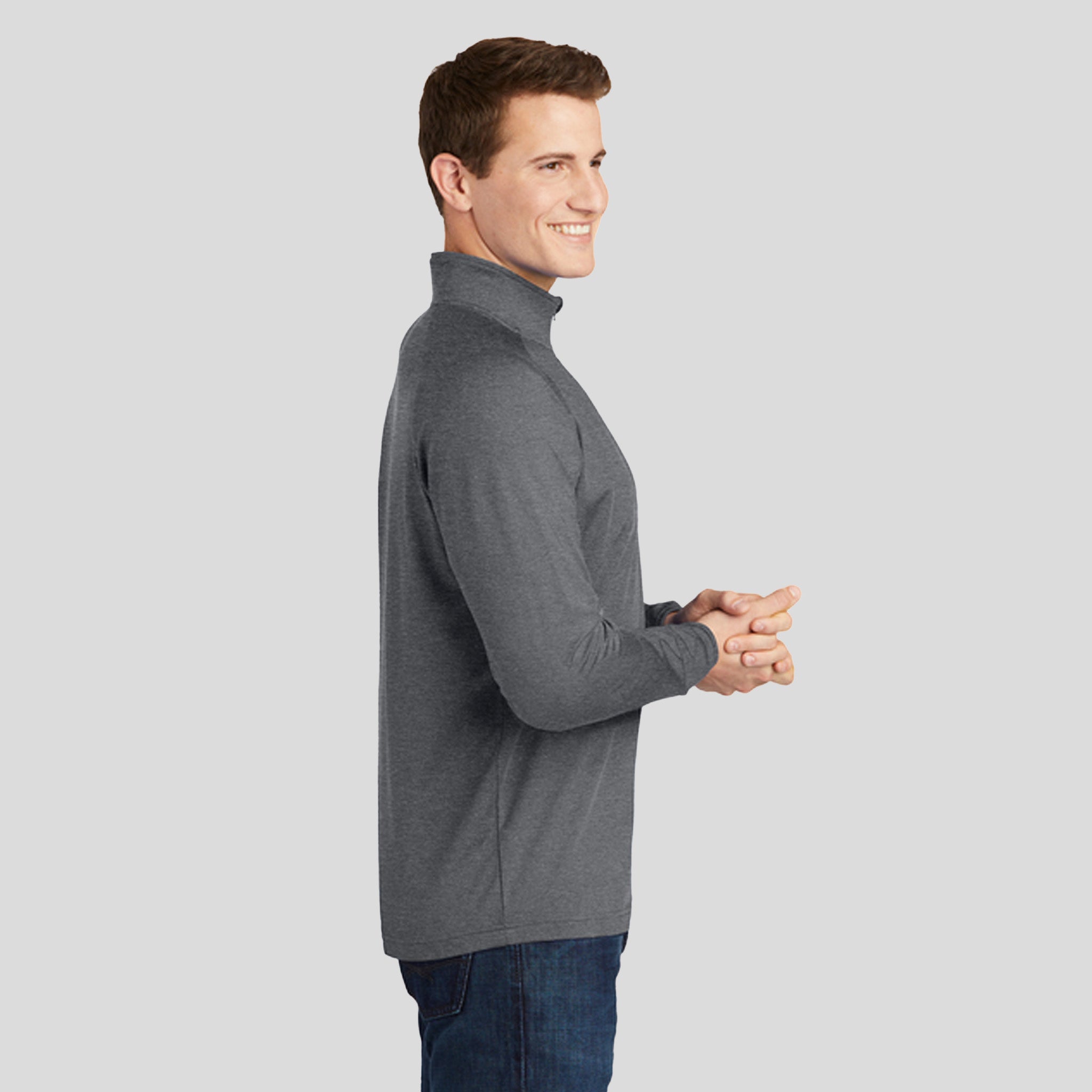 Sport-Wickยฎ Stretch 1/4-Zip Pullover | Charcoal Grey Heather